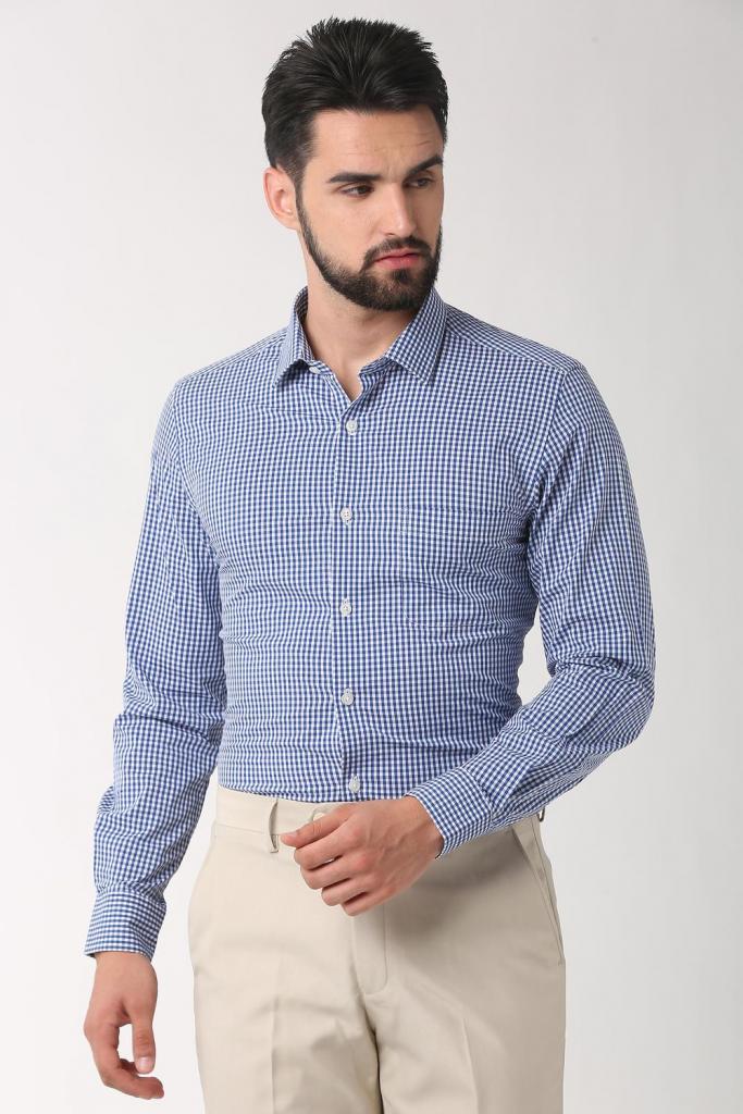 Peter England Blue Full Sleeves Formal Shirt