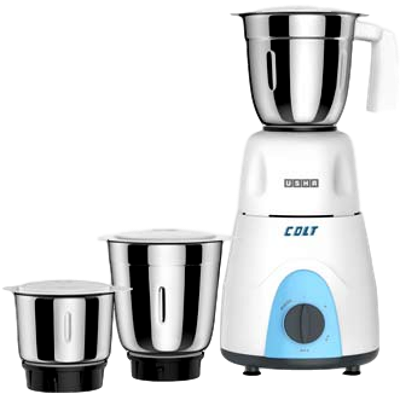 Usha 3053 Colt Mixer Grinder (White, 3 Jars)