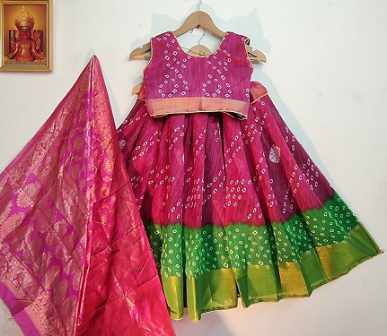 Lehenga Blouse With Dupatta for Kidz Rani Hanu