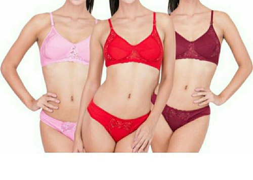 Elina16 Net Ladies Padded Bra And Panty Set, For Daily Wear, Siz