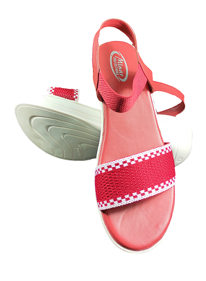 Ladies Sandal Single Strap PVC Red