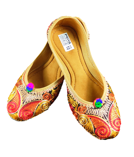 Fulkari Women's Jutti  Multi Yell